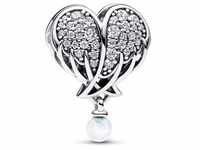 Pandora 792980C01 Silber-Charm Funkelnder Engelsflügel & Heart