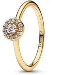 Pandora 163554C01 Damen-Ring Runder Pav&eacute; Heiligenschein Goldfarben, 50/15,9