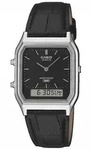 Casio AQ-230EL-1AEF Collection Edgy Armbanduhr Ana-Digi Leder Schwarz
