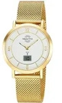 Master Time MTLA-10949-12M Damen-Funkuhr Advanced Mesh-Band Goldfarben