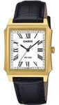 Casio MTP-B190L-7BVER Herren-Armbanduhr mit Lederband Schwarz
