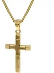trendor 35751 Kreuz-Anh&auml;nger Gold 333 mit goldplattierter Halskette, 50 cm