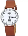 Master Time MTLS-10741-12L Damen-Funkuhr mit Lederband Braun