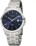 Regent F-1011 Uhr f&uuml;r Herren mit Stahlband Blau