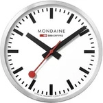 Mondaine A995.CLOCK.16SBB Wanduhr Gro&szlig; Silberfarben/Wei&szlig; 40 cm