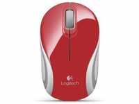 Logitech 910-002732, Logitech M187 Wireless Mini Mouse Red Glamour, USB