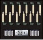 Krinner Superlight Bavaria Mini Flame 12er Set Elfenbein Basis