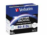 Verbatim 43846, 1x5 Verbatim M-Disc BD-R Blu-Ray 50GB 6x Speed, Jewel Case
