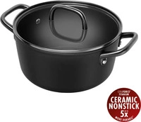 Zwilling 1035053, ZWILLING Milano Kochtopf mit Glasdeckel 24 cm, schwarz