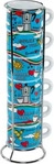 Bialetti CIAOITA03, Bialetti Set 6 Tassen Ciao Italia Metallgestell