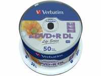 Verbatim 97693, 1x50 Verbatim DVD+R DL wide pr. 8x Speed, 8,5GB Life Series