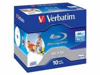1x10 Verbatim BD-R Blu-Ray 50GB 6x Speed printable Jewel Case 43736