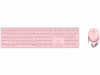 Rapoo 14357, Rapoo 9850M Pink QWERTZ Kabelloses Multi-Mode-Deskset