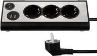 REV 2400050010, REV LIGHT SOCKET 3-fach Steckdosenleiste + 2x USB