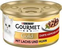 GOURMET Gold Zarte H&auml;ppchen in Sauce mit Lachs und Huhn 24x85g, Grundpreis:...