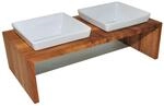 Replus Futterstation Meshidai Doppelnapf Teak M