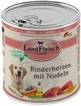 LandFleisch Dog Classic Rinderherzen mit Nudeln 6x800g