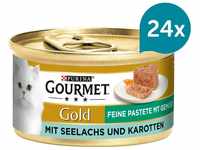 GOURMET Gold Feine Pastete mit Gemüse, Seelachs und Karotten 12x85g