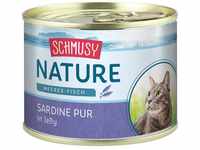 Schmusy Katzenfutter Nature Meeres-Fisch Sardine pur 12x185g