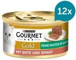 GOURMET Gold Feine Pastete mit Gem&uuml;se, Ente und Spinat 12x85g