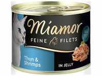 Miamor Katzen-Nassfutter Feine Filets in Jelly Thunfisch und Shrimps 12x185g