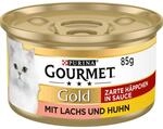 GOURMET Gold Zarte H&auml;ppchen in Sauce mit Lachs und Huhn 12x85g