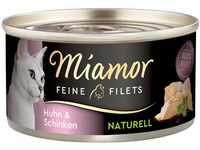 Miamor Feine Filets Naturelle Huhn und Schinken 80g Dose 24x80g