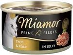 Miamor Feine Filets in Jelly Thunfisch und K&auml;se 100g Dose 24x100g