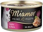 Miamor Feine Filets in Jelly Huhn und Reis 100g Dose 24x100g