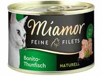MIAMOR Nassfutter Feine Filets Naturelle Bonito-Thunfisch 12x156g