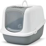 SAVIC Katzentoilette Nestor Jumbo wei&szlig; / grau