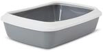 SAVIC Katzentoilette Iriz mit Rand wei&szlig;/grau 50 cm