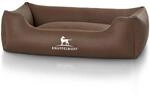 Knuffelwuff Kunstleder Hundebett Sidney braun M-L 85x63cm