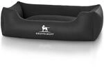 Knuffelwuff Kunstleder Hundebett Sidney schwarz M-L 85x63cm
