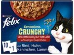 FELIX Sensations Crunchy Geschmacksvielfalt vom Land 10x85g + 1x40g Knusperst&uuml;ckchen
