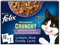 FELIX Sensations Crunchy Geschmacksvielfalt mit Gemüse 10x85g + 1x40g