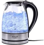 Adler AD 1225 Wasserkocher 1,7 L Glas Edelstahl / schwarz / transparent