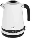 Adler AD 1295w Wasserkocher wei&szlig; 1,7 L mit Temperatureinstellung