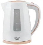 Adler AD 1264 Wasserkocher 1,7 Liter 2200 Watt Kalkfilter wei&szlig; / beige