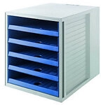 HAN Schubladenbox Regranulat Blau 5 Sch&uuml;be 27,5 x 33 x 32 cm DIN C4