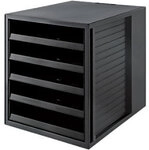 HAN KARMA Schubladenboxen PS (Polystyrol) Schwarz 5 Sch&uuml;be 27,5 x 33 x 32 cm 1187447