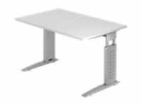 Hammerbacher Schreibtisch US12 Silber, Weiß 1.200 x 800 x 680 x 680 - 860 mm