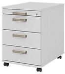 Hammerbacher Rollcontainer Grau 4 Sch&uuml;be Abschlie&szlig;bar 428 x 580 x 590 mm...