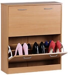 WOHNLING Schuhschrank Laminierte Spanplatte Board 2 T&uuml;r 1274295