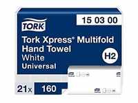Tork Xpress Multifold Universal Falthandtücher H2 Weiß 2-lagig 150300 21 Stück à
