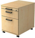 Hammerbacher Rollcontainer 2 Sch&uuml;be abschlie&szlig;bar 428 x 580 x 590 mm Ahorn...