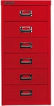 Bisley Schubladenschrank Multidrawer 6 Sch&uuml;be Rot 279 x 380 x 590 mm 1016178