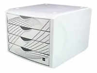 helit Schubladenbox mit 4 Schubladen Kunststoff Weiß 26,2 x 25 cm