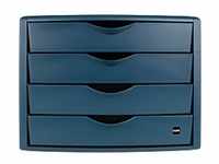 Helit Schubladenbox mit 4 Schubladen The Green Chameleon A4 Kunststoff Blau 215 x 265