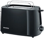 SEVERIN Toaster mit 2 Scheiben 2287 Edelstahl 700 W Schwarz 1155048